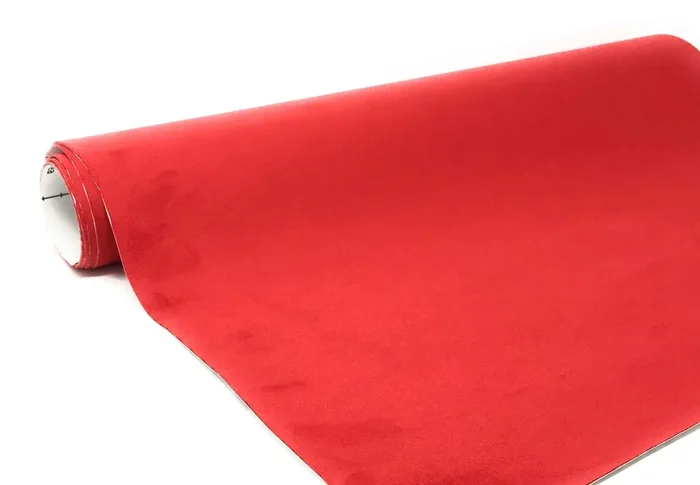 Jnk Networks Suede Fabric Wrap – Self Adhesive Film Sticker 16 X 55 Inches Silky Decal Sheet For Car Interior Furniture Upholstery Diy Elastic Stretch Peel And Stick Rose Red