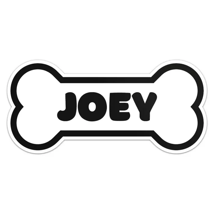 Joey Dog Name Sticker – Waterproof Vinyl Decal For Car Bumper, Laptop, Water Bottle, Wall, And Window, Size – 6‘‘ Longer Side