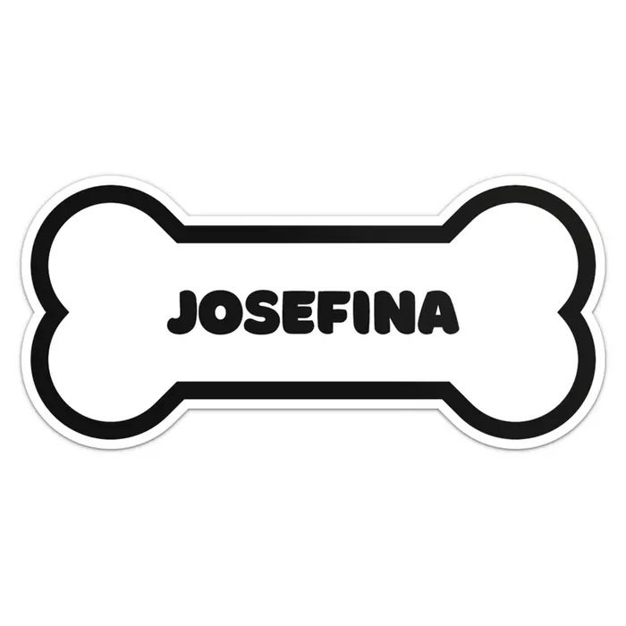 Josefina Dog Name Sticker – Waterproof Vinyl Decal For Car Bumper, Laptop, Water Bottle, Wall, And Window, Size – 3‘‘ Longer Sid