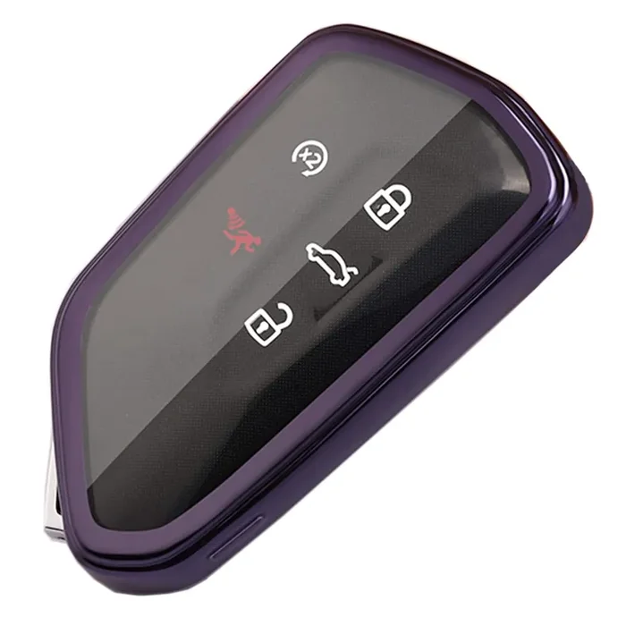 Key Fob Cover Fit For Volkswagen Vw Mk8 Golf/Gti Skoda Octavia Soft Tpu Remote Holder Skin Protector Jacket Keyless Entry Sleeve Accessories (Dark Purple)