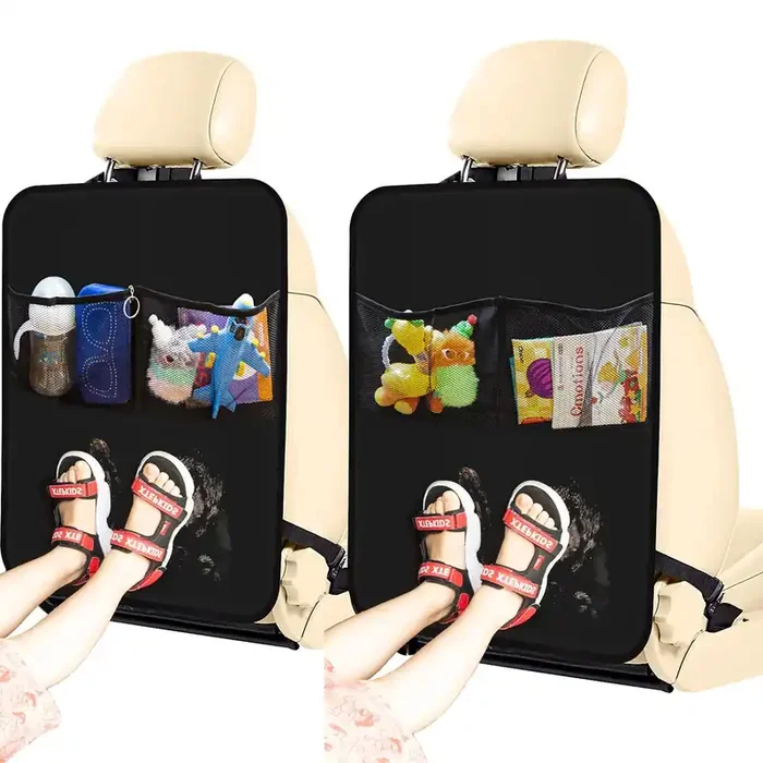Kick Mats With Organizer – 2 Pack Backseat Protector Seat Covers For Your Car, Suv, Minivan Or Truck Seats – Vehicle Back Seat K