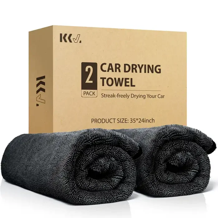 Kkv 2-Pack Microfiber Towels For Cars (35‘‘X 24‘‘) Extra Large Ultra Absorbent Car Drying Towel For Cars And Trucks, Without Str