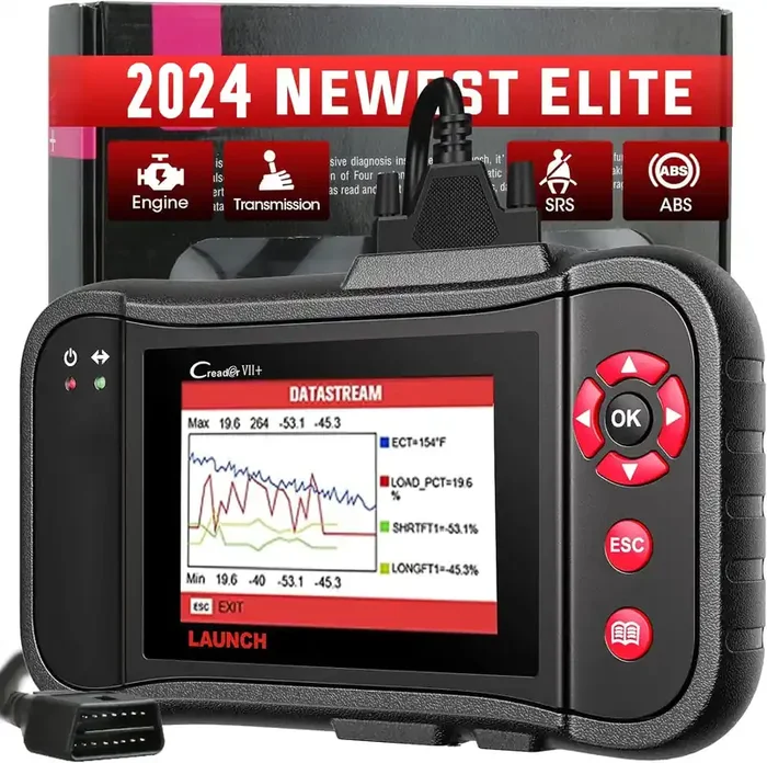 LAUNCH Creader VII+ OBD2 Scanner, 2025 Diagnostic Tool for Engine, ABS, SRS, Oil Reset, Throttle Adaptation, Lifetime Free Update