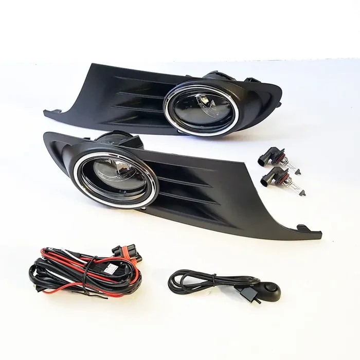 Ledin Fog Lights Compatible For 2010-2014 Golf Mk6 Jetta (Oe Style Clear Lens With Switch, Wires, Bulbs, Bezels)