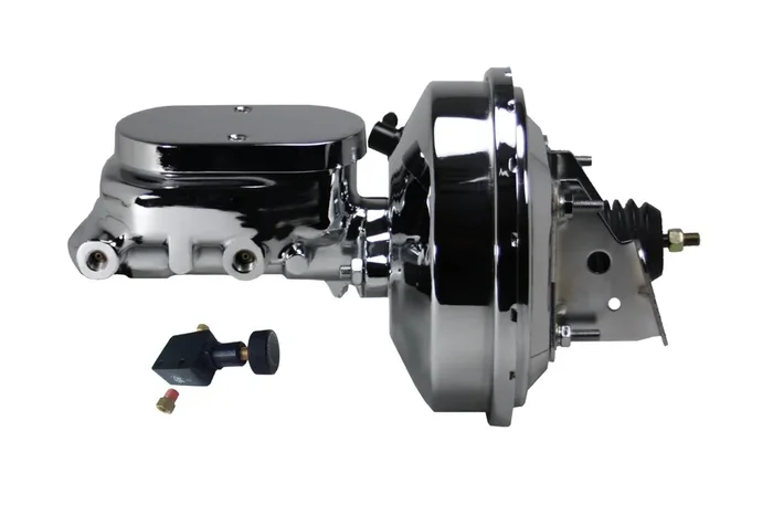 LEED Brakes 2F605 9 in Power Booster ,1-1/8in Bore,Adjustable valve (Chrome)
