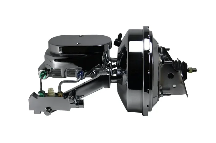 LEED Brakes 2F6B2 9 in Power Booster ,1-1/8in Bore, side valve disc/drum (Chrome)