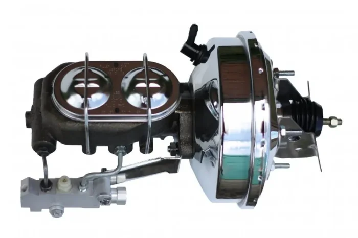 LEED Brakes 2FBB2 9 in Power Booster , 1-1/8in Cast Iron Master Disc/Drum Valve (Chrome)