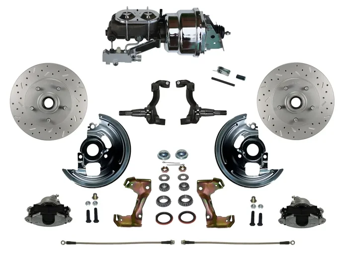 LEED Brakes FC1002-LBB4X Power Front Disc Kit – 7 in – Disc Disc – MaxGrip XDS – Chrome