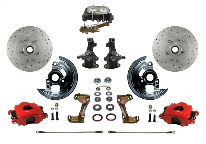 LEED Brakes RFC1003-3A3X Front Disc Brake Kit – Manual Brakes – Red – MaxGrip – Disc/Drisc