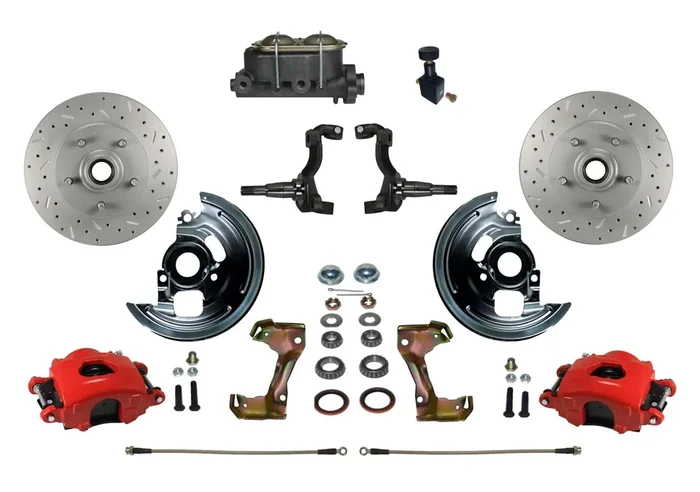 LEED Brakes RFC1006-305X Front Disc Brake Kit – Manual Brakes – Red – MaxGrip