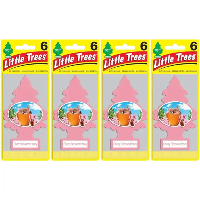 Little Trees Air Fresheners, Singles, Cherry Blossom Honey (Pack Of 24)