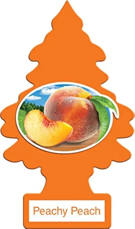 Little Trees Cardboard Hanging Car, Home & Office Air Freshener, Peachy Peach (Pack Of 12)
