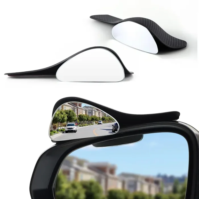 Livtee Blind Spot Mirror With Side Mirror Rain Guard, Carbon Fiber 2-In-1 Side Mirror Covers Kit With Wide Angle Adjustable Stic