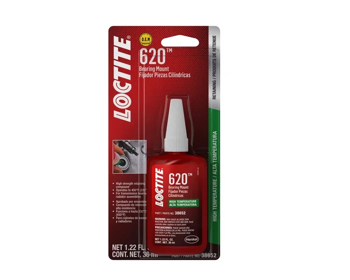 Loctite 620 Automotive Bearing Mount Retaining Compound – High Strength, High-Temp, High Viscosity, For Cylindrical Assemblies – 36 Ml, 1 Pack