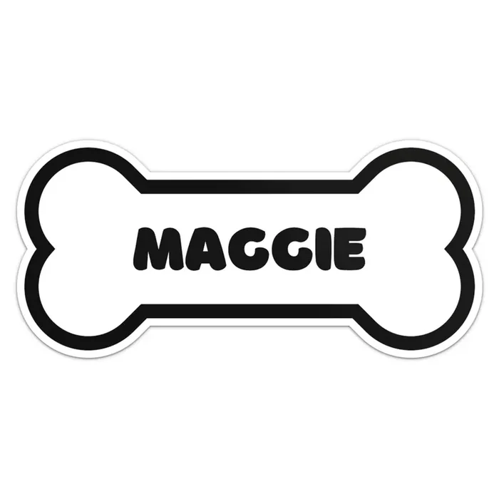 Maggie Dog Name Sticker – Waterproof Vinyl Decal For Car Bumper, Laptop, Water Bottle, Wall, And Window, Size – 3‘‘ Longer Side