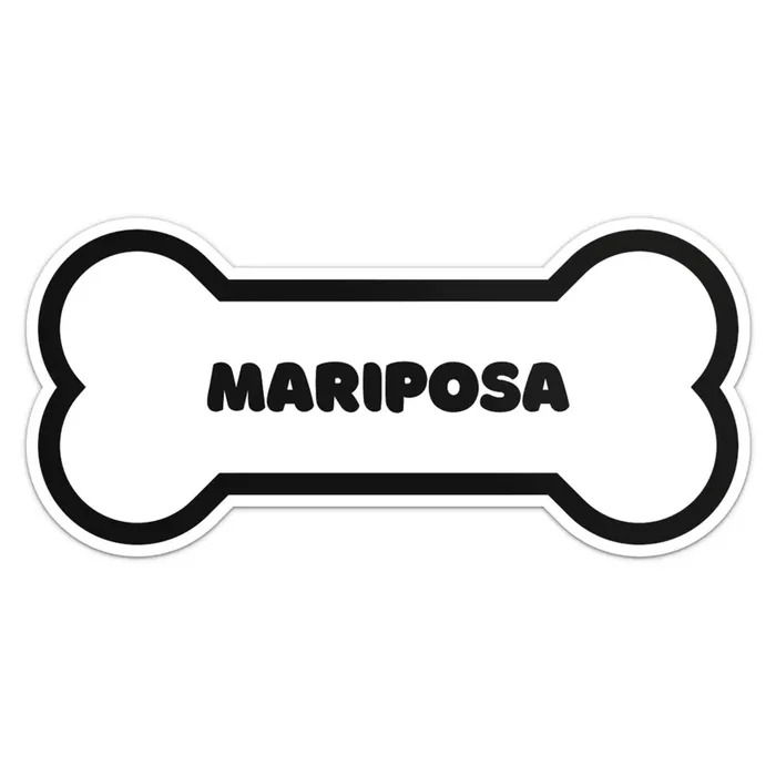 Mariposa Dog Name Sticker – Waterproof Vinyl Decal For Car Bumper, Laptop, Water Bottle, Wall, And Window, Size – 3‘‘ Longer Sid