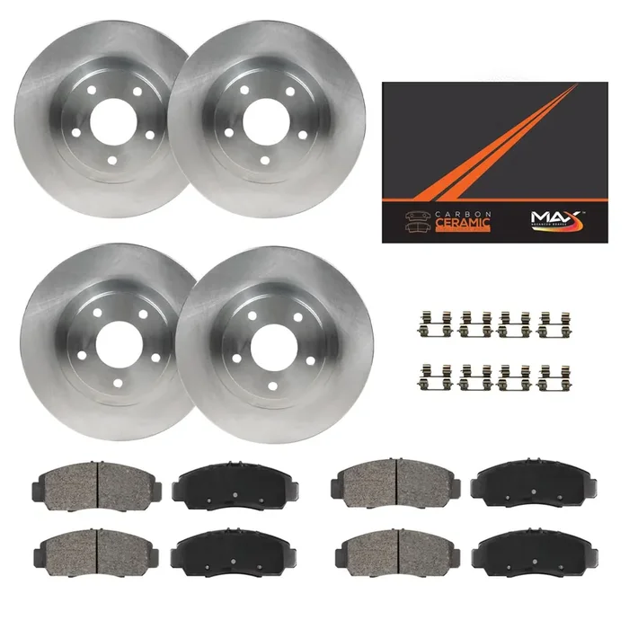 Max Advanced Brakes Front & Rear Brake Kit Compatible With 2006-2010 2011 2012 Ford Fusion Compatible With Mazda 6 Replacement Premium Oe Disc Brake Rotors And Ceramic Brake Pads