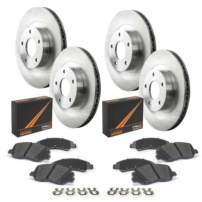 Max Advanced Brakes Front & Rear Brake Kit For 2011-2018 Vw Jetta Beetle /11.34‘ Front And 9.96‘ Rear Rotor Replacement Premium Oe Disc Brake Rotors And Ceramic Brake Pads