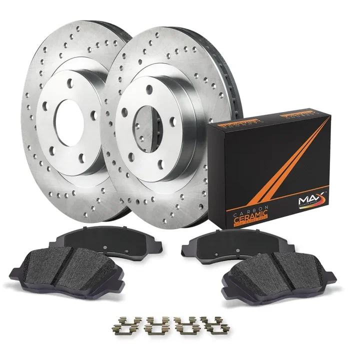 Max Advanced Brakes Front Brake Kit For Subaru Forester Impreza Outback Legacy Brz W/11.54‘ Front Rotor Replacement Cross Drilled Disc Brake Rotors And Ceramic Brake Pads