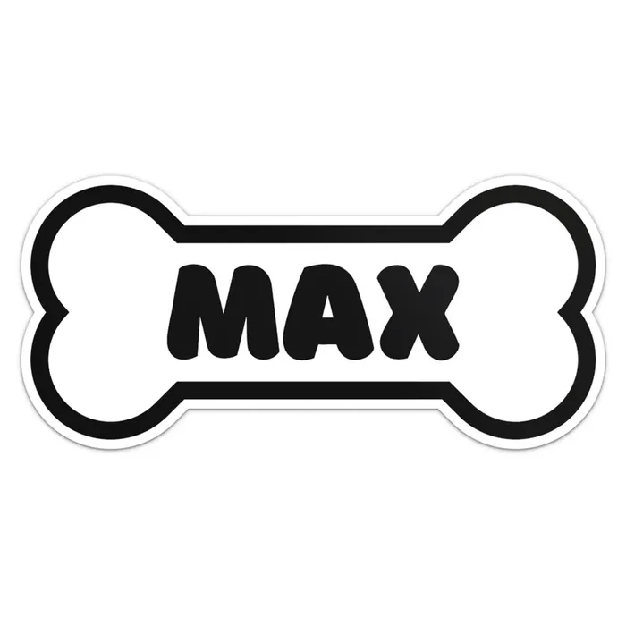 Max Dog Name Sticker – Waterproof Vinyl Decal For Car Bumper, Laptop, Water Bottle, Wall, And Window, Size – 6‘‘ Longer Side