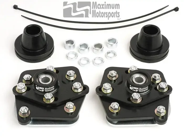 Maximum Motorsports 4-bolt Caster/Camber Plates-Black Powdercoat – MMCC9994