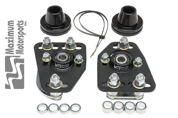 Maximum Motorsports 79-89 Mustang Caster Camber Plates (Black) – MMCC7989