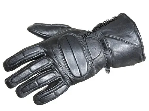 Mens Winter Gauntlet Motorcycle Gloves, 100% Natural Sheep Leather, Thinsulate Thermal Heated Lining, Full Windproof Cold Weathe