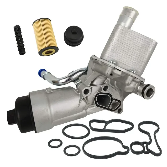 Mitzone Engine Oil Cooler Filter Housing Assembly Adapter Kit With Gaskets Cap Filter Insert Compatible With 2011-2018 1.4L Turbo Chevrolet Cruze Sonic Trax Buick Encore Oe 55566784 650039 88179-91400