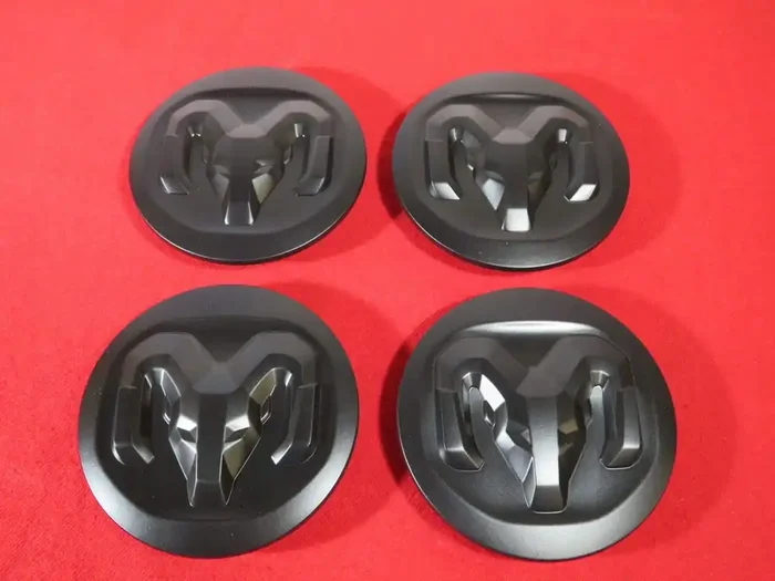 Mopar 19-20 Dodge Ram 2500 3500 Black Wheel Center Caps Set Of 4 New Oem