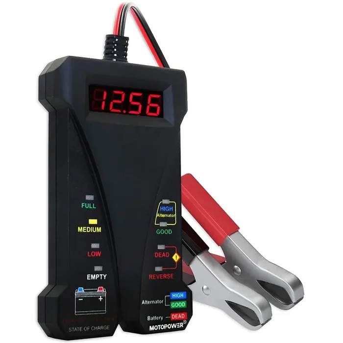 Motopower Mp0514A 12V Digital Car Battery Tester Voltmeter And Charging System Analyzer With Lcd Display And Led Indication – Bl