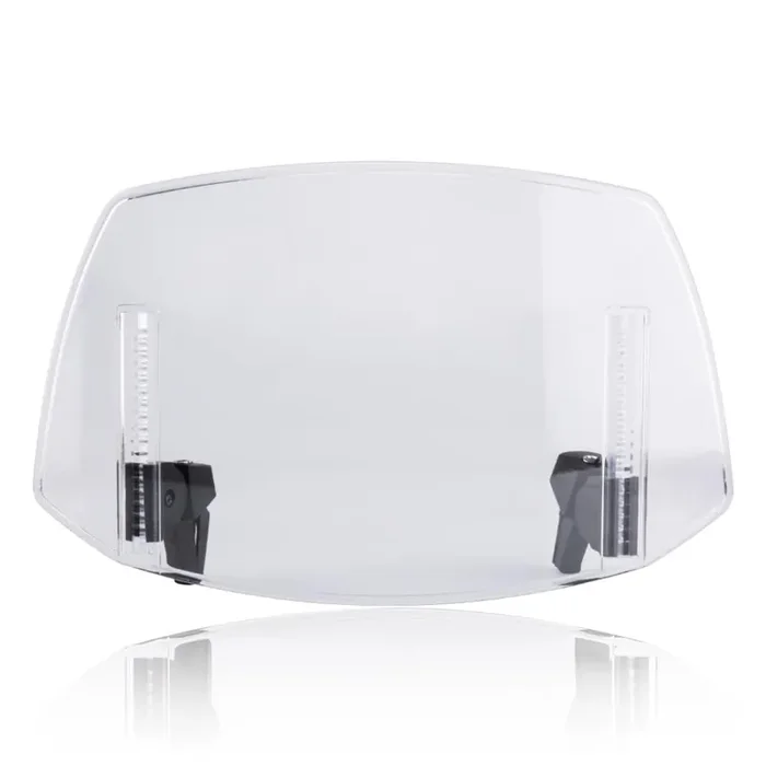 Motorcycle Windshield Extension Small Windshield Extender Adjustable Clip On Windscreen Spoiler Deflector Universal Fit (Clear)