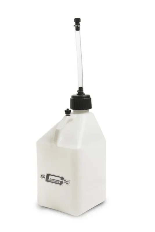 Mr. Gasket 36953G UTILITY JUG 5 GAL WHITE W/ HOSE SQUARE