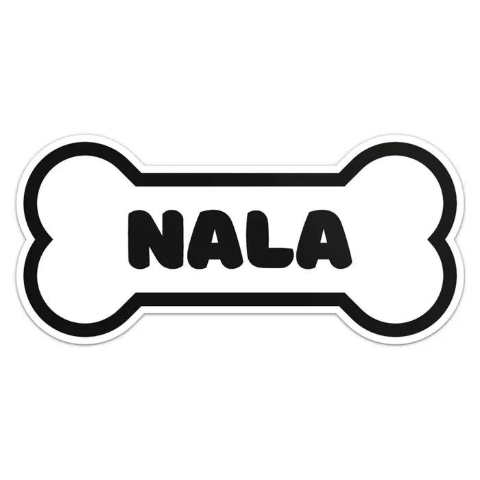 Nala Dog Name Sticker – Waterproof Vinyl Decal For Car Bumper, Laptop, Water Bottle, Wall, And Window, Size – 5‘‘ Longer Side