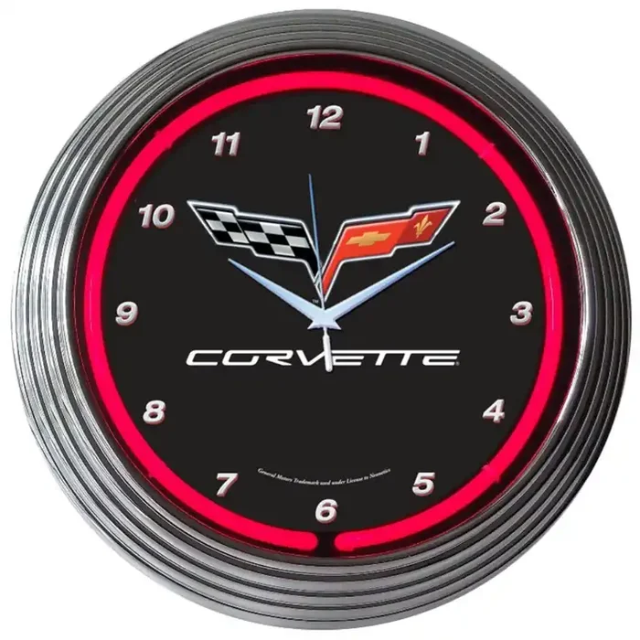 Neonetics Cars And Motorcycles Corvette C6 Neon Wall Clock, 15-Inch