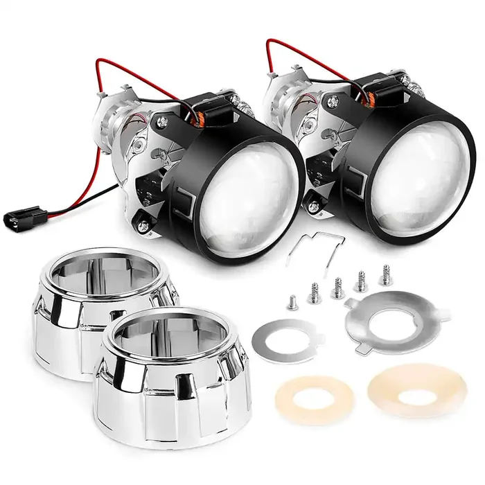 Nilight 2.5‘‘ Lhd H1 Bi-Xenon Hid Projector Lens Low High Beams With Shrouds For H4 H7 H11 9005 9006 9007 H13 Headlight