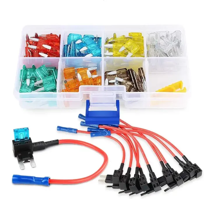 Nilight – 50034R 10 Pack 12V Car Add-A-Circuit Fuse Tap Adapter Mini Atm Apm Blade Fuse Holder With 120 Pcs Mini Blade Fuse Asso