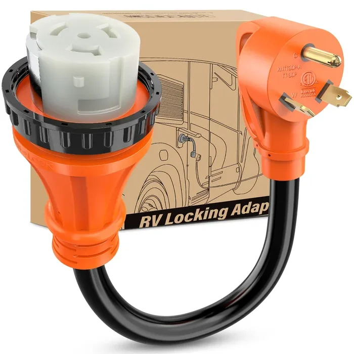 Nilight Rv Locking Adapter Cord 30 Amp To 50 Amp Pure Copper Heavy Duty Dog Bone Plug 10 Gauge Wire Tt-30P To Ss2-50R 30M/50F We