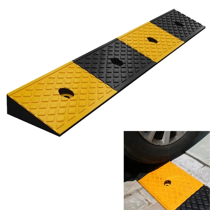 Nisorpa 2‘‘ Rubber Curb Ramps Heavy Duty Driveway Curb Ramps Loading Rubber Curb Ramp Threshold Ramp For Car Vehicle Suv Truck M