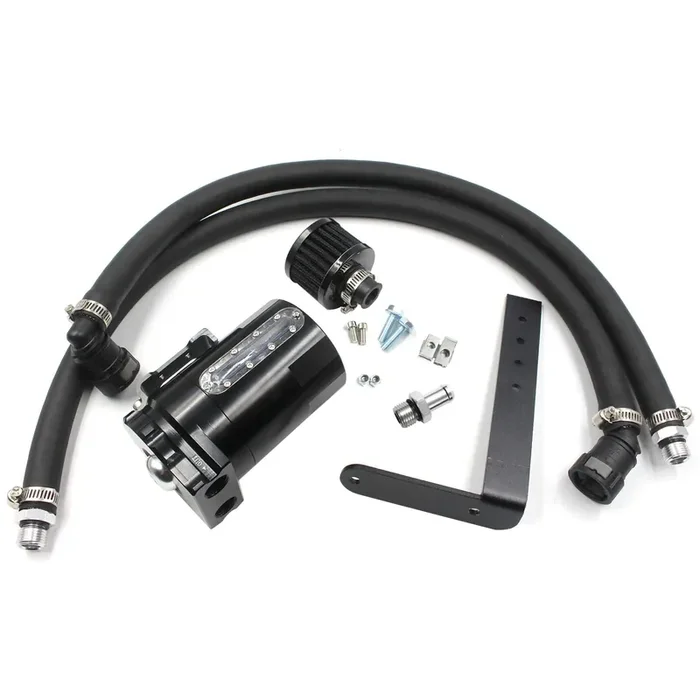 Oil Catch Can Passenger Side Oil Separator Tank With Breather Filter, Sight Glass Fits Ford F150 5.0L/2.7Eb/3.5Eb 2011-2021, Raptor 3.5L Ecoboost 2017-2021, Expedition 3.5L Ecoboost 2018-2021