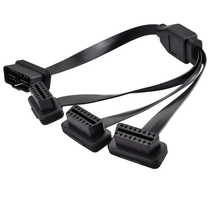 Ollgen 50Cm / 20‘‘ Obd2 Obdii 1 To 3 Ultra Low Profile Straight Port 16 Pin Male To Female Y Splitter Cord Car Diagnostic 1 X Ma