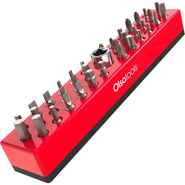 Olsa Tools Hex Bit Organizer With Magnetic Base Professional Quality Hex Bit Holder For Your Specialty, Drill Or Tamper Bits (R