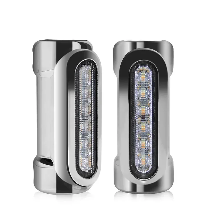 Opl5 Motorcycle Highway Bar Lights Switchback Driving Crash Bar Lights Motorcycle Driving Lights Led Turn Signal Lights For 1-1/4 Inch Crash Bar Touring Driving Lights Bikes (Silver)