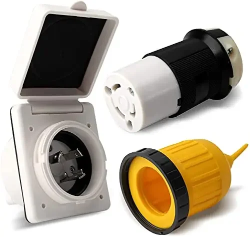 Opl5 Rv Power Inlet 30Amp 125V Rv Power Inlet Receptacle, Female Twist Locking Connector, Rv Power Plug Twist Locking Inlet With