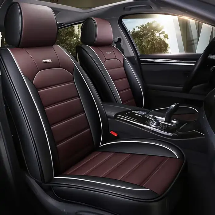 Otoez Car Seat Covers Full Set, Leather Automotive Seat Cover For Cars Suv Truck Sedan, Universal Car Interior Cover Protector 5