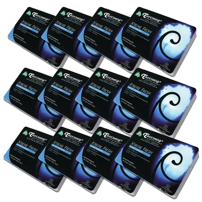 Pack Of 12 Treefrog Xtreme Fresh Under-The-Car Natural Air Freshener (Black Squash Scented)