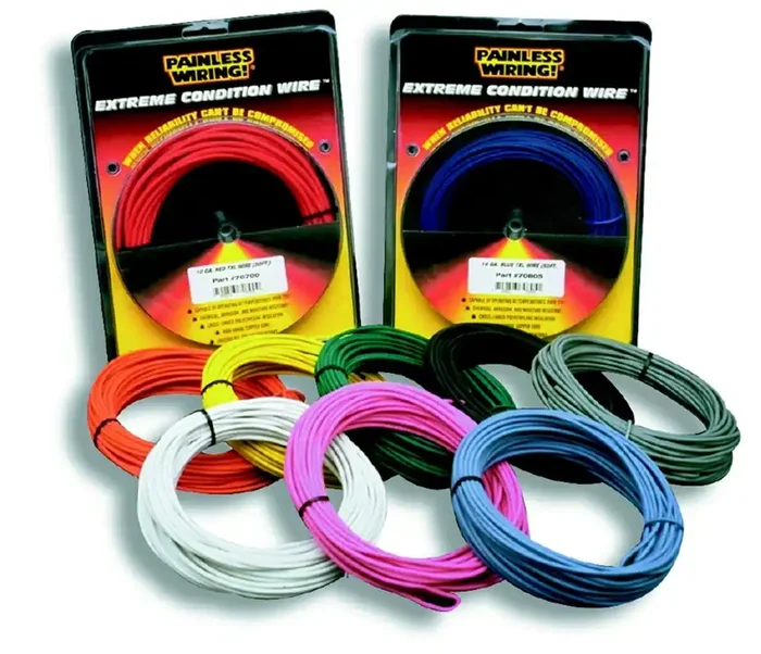 Painless 70710 12 Gauge Red TXL Wire w/Black Stripe (50 ft.)
