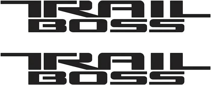 Pair Set Trail Boss Bedside Decal Stickers Nameplate Replacement For 2019-2023 Z71 Silverado 1500 2500 Hd Next Gen (Black)