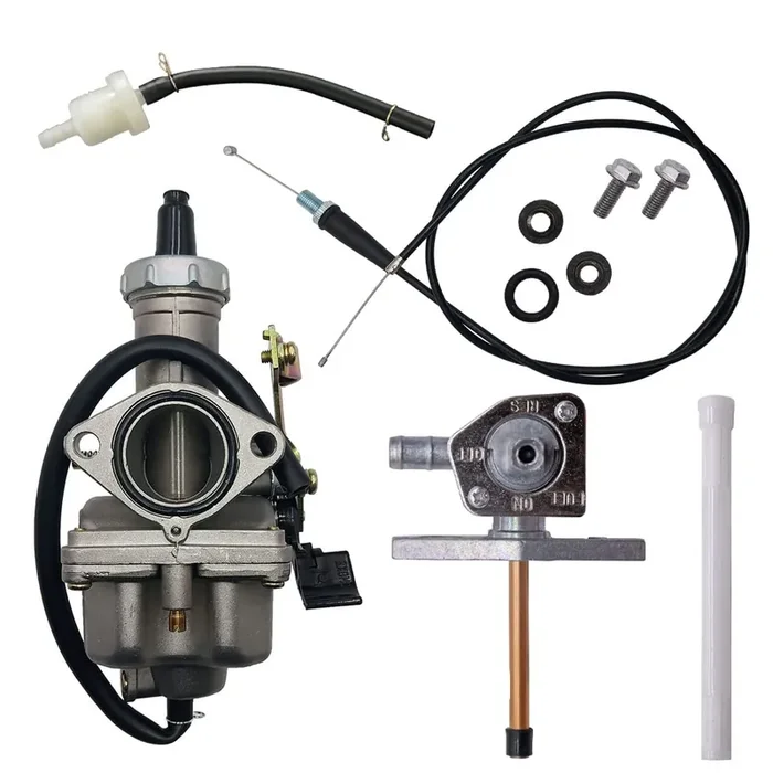 Partman Carburetor Fit For Honda Sportrax 250 Ex Trx250Ex 2001-2005,Atc200M Atc200E Atc200Es Trx200Sx Trx200D Fourtrax Atv Carb Parts With Throttle Cable/Fuel Petcock Valve