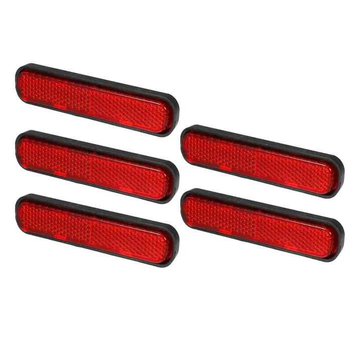 Partuto 5Pcs 3.66‘X0.83‘ Universal Reflector – Oval Motorcycle Bike Safety Reflector Increase Visibility And Safety On The Road – Plastic Red