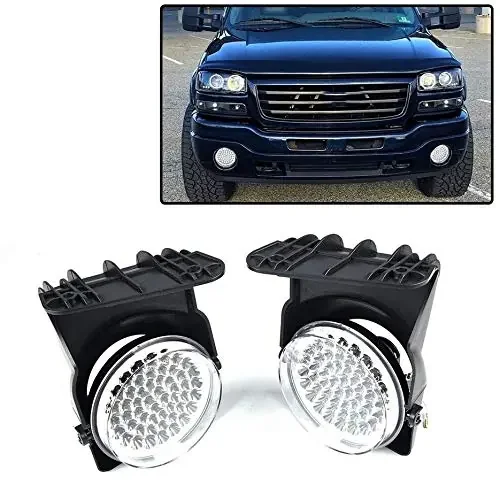 Pit66 Led Fog Lights, Compatible With 03-06 Gmc Sierra 1500 2500 3500/07 Gmc Sierra Classic(Not Fit For Denali C3 Models) Fog La